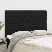 Uzglavlje Crno 160x7x118/128 cm Tkanina