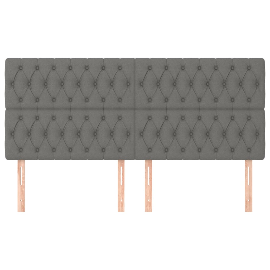 Uzglavlje tamno sivo 200x7x118/128 cm tkanina