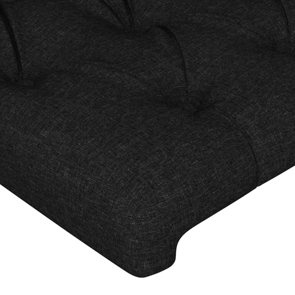 Uzglavlje Crno 200x7x118/128 cm Tkanina