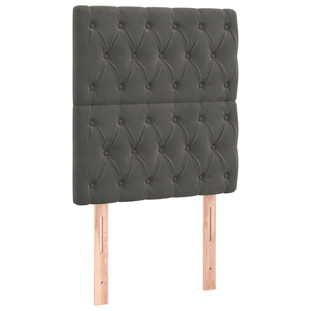 Uzglavlje tamno sivo 80x7x118/128 cm baršunasto