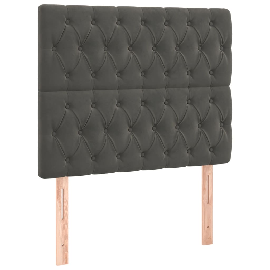 Uzglavlje tamno sivo 90x7x118/128 cm baršunasto