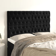 Uzglavlje crno 160x7x118/128 cm baršunasto