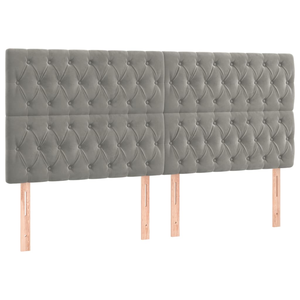 Uzglavlje svijetlosivo 180x7x118/128 cm baršunasto