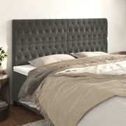 Uzglavlje tamno sivo 180x7x118/128 cm baršunasto