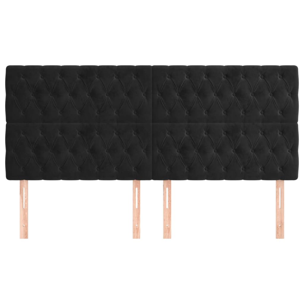 Uzglavlje Crno 180x7x118/128 cm Baršunasto