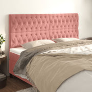 Uzglavlje roza 180x7x118/128 cm baršunasto