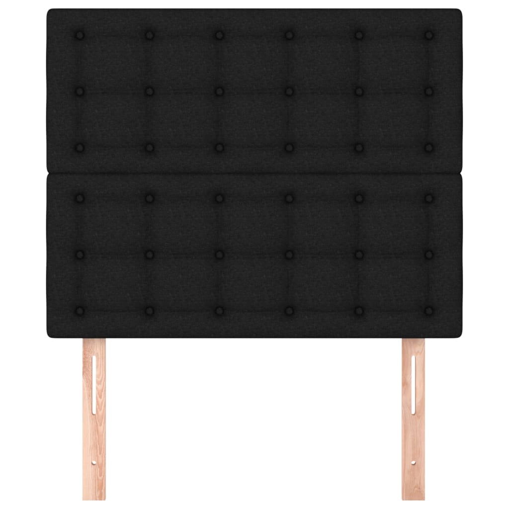 Uzglavlje Crno 80x5x118/128 cm Tkanina