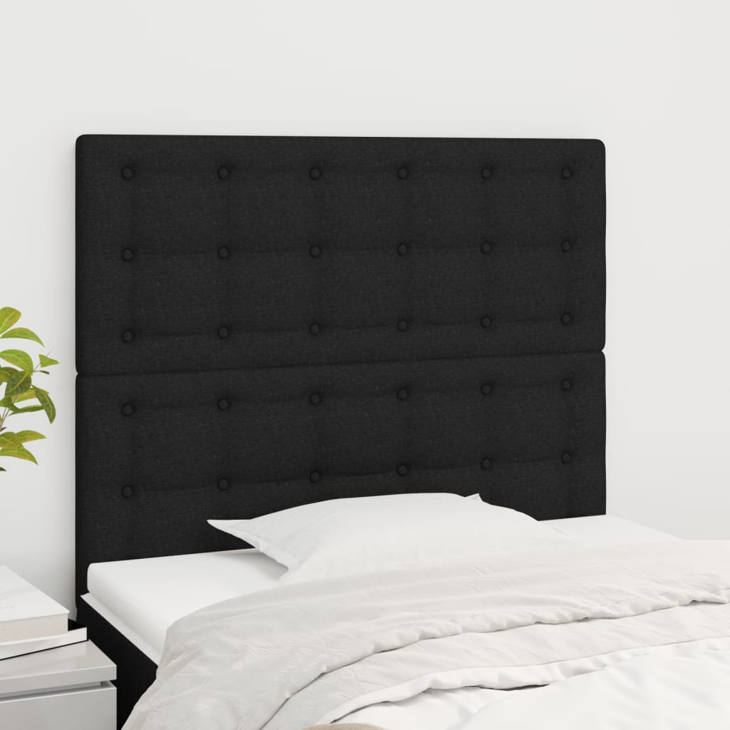 Uzglavlje Crno 80x5x118/128 cm Tkanina