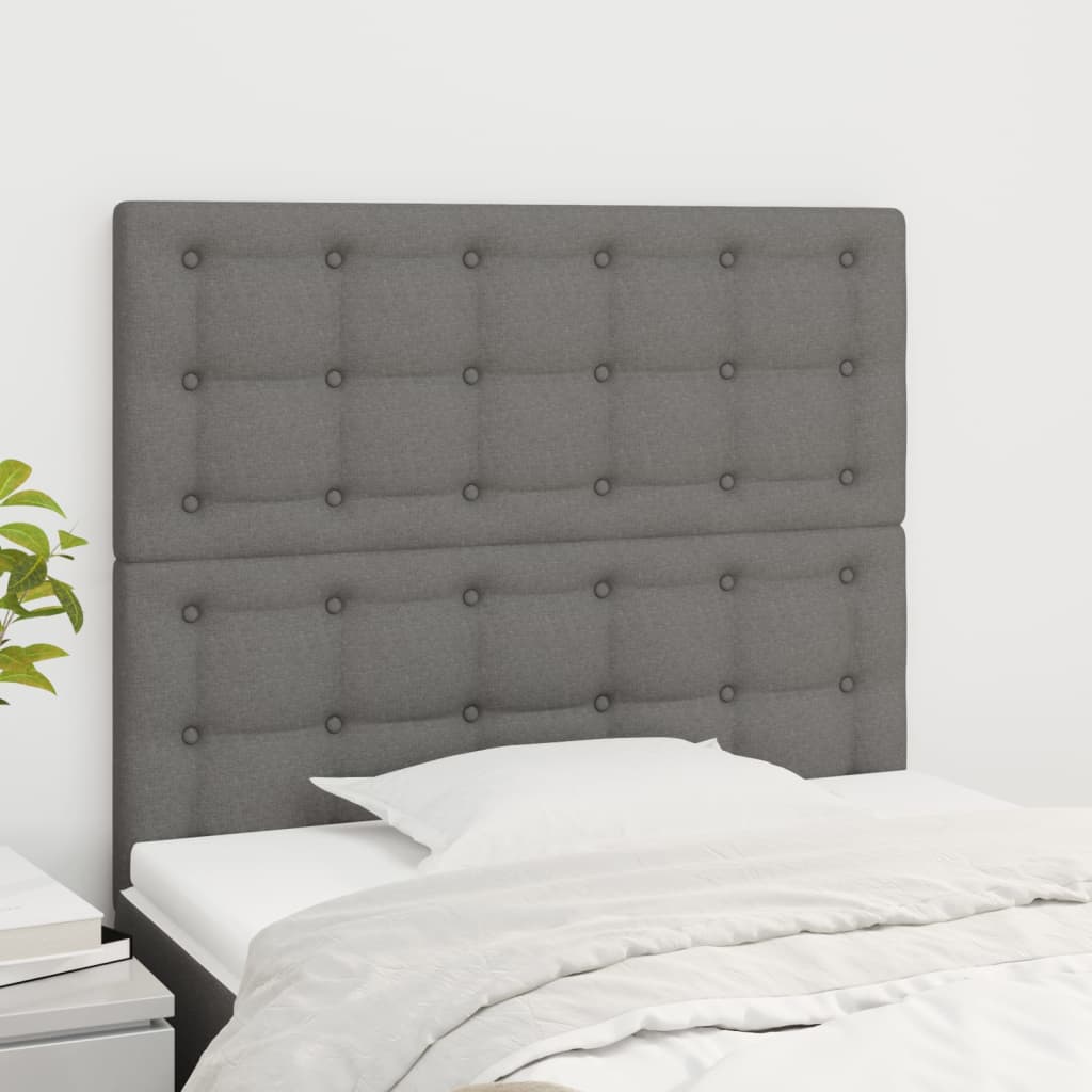 Uzglavlje tamno sivo 90x5x118/128 cm tkanina