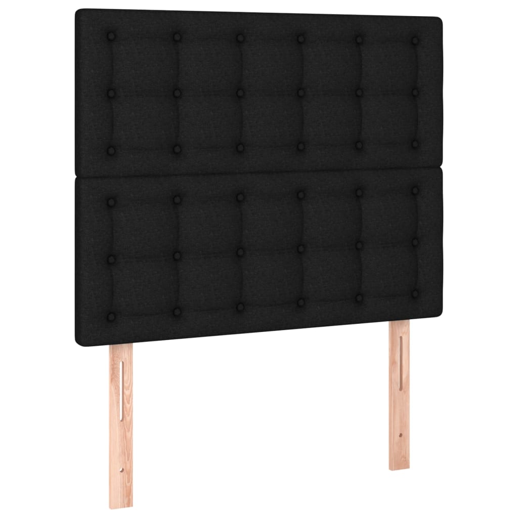 Uzglavlje Crno 90x5x118/128 cm Tkanina