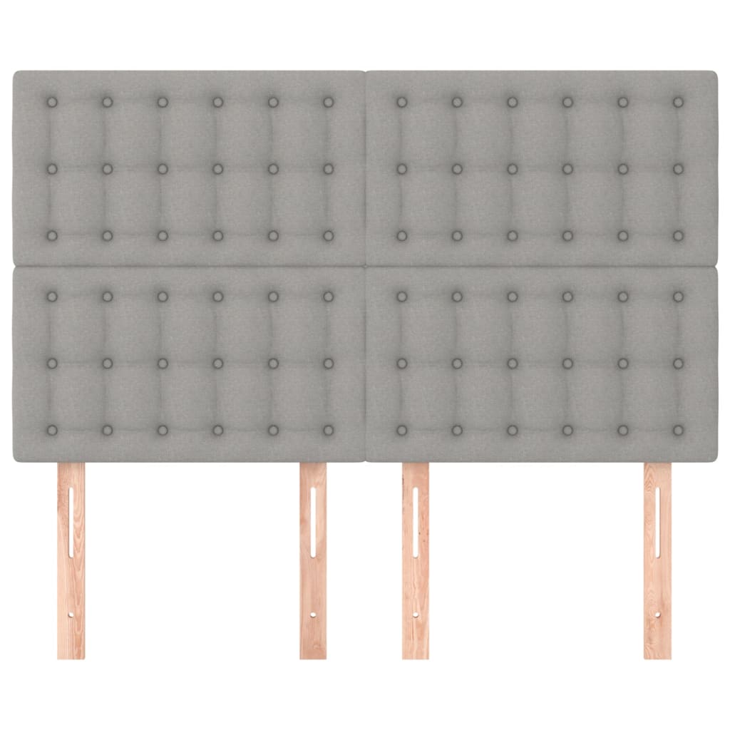 Uzglavlje svijetlosivo 144x5x118/128 cm tkanina