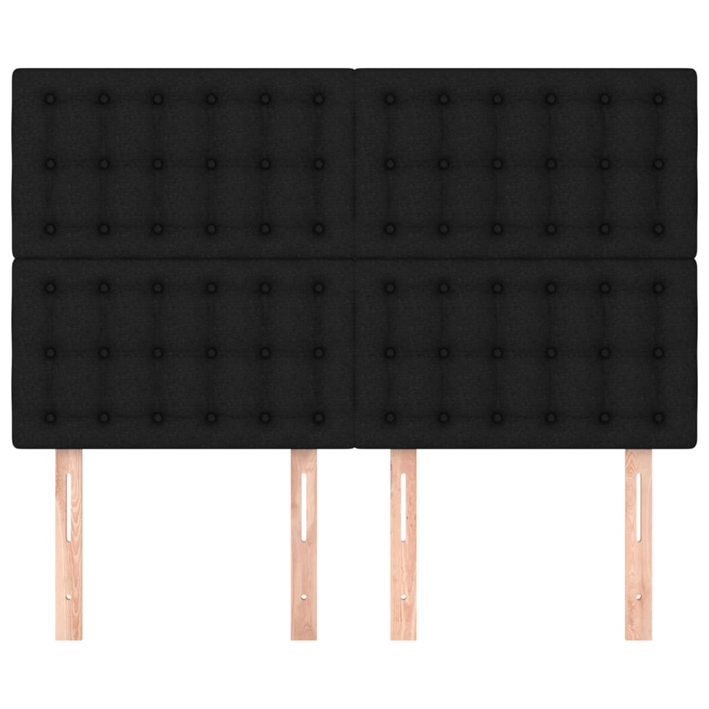 Uzglavlje crno 144x5x118/128 cm tkanina
