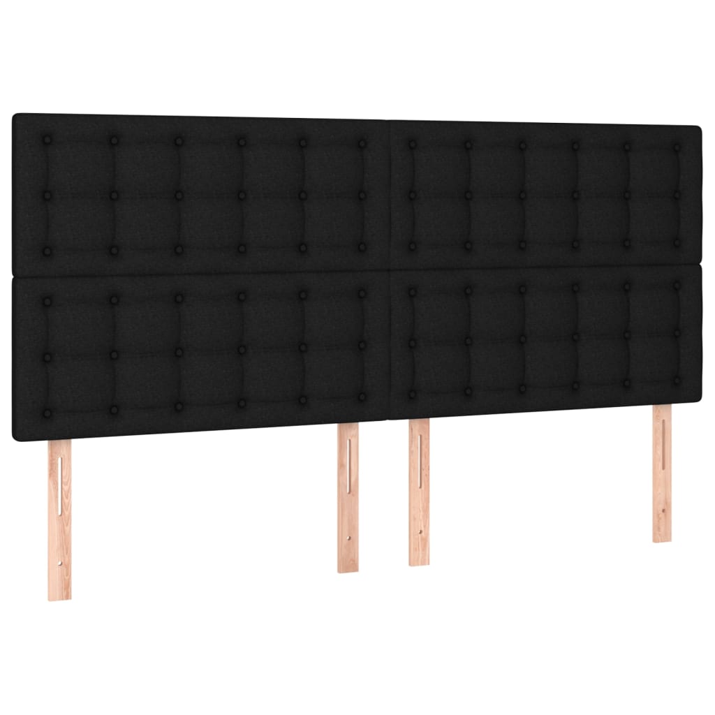 Uzglavlje Crno 180x5x118/128 cm Tkanina