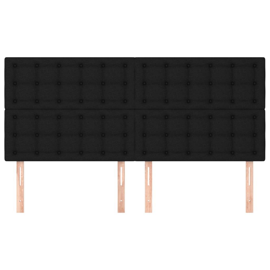 Uzglavlje Crno 200x5x118/128 cm Tkanina