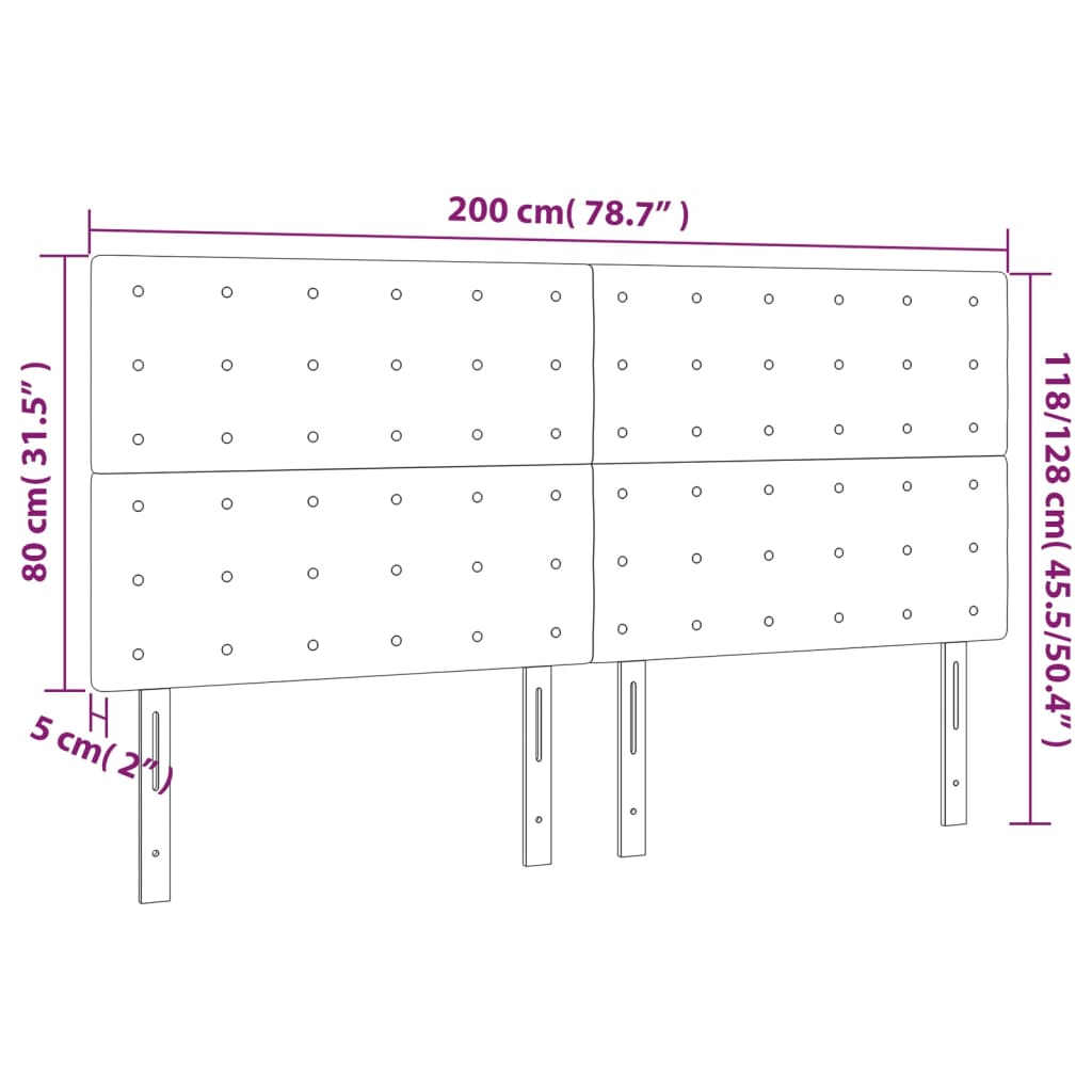 Uzglavlje tamnosmeđe 200x5x118/128 cm tkanina