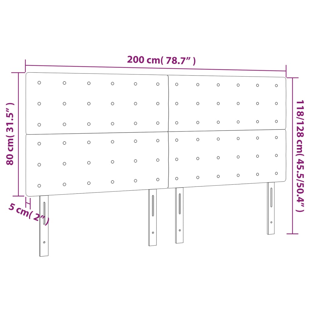 Uzglavlje boje taupe 200x5x118/128 cm tkanina