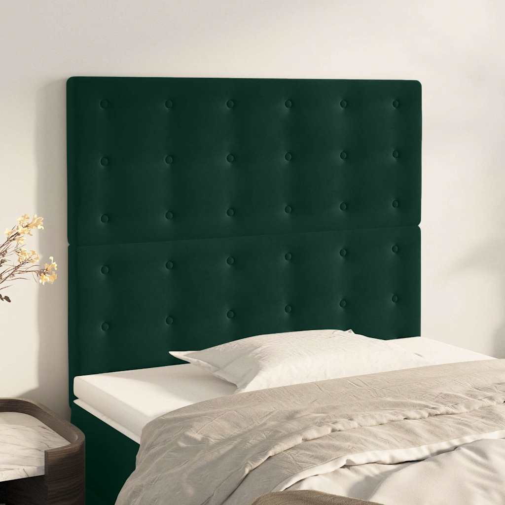 Uzglavlje tamnozeleno 90x5x118/128 cm baršunasto