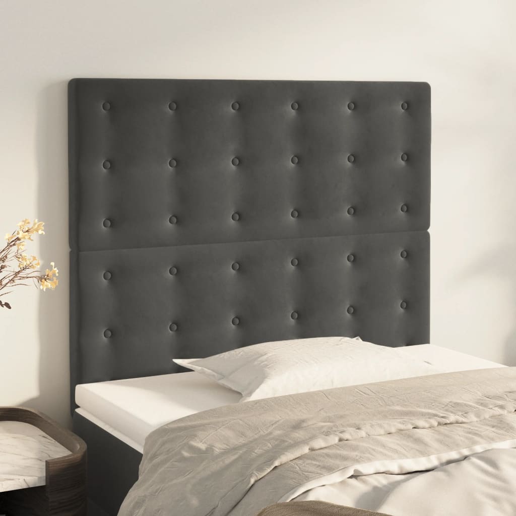 Uzglavlje tamno sivo 100x5x118/128 cm baršunasto