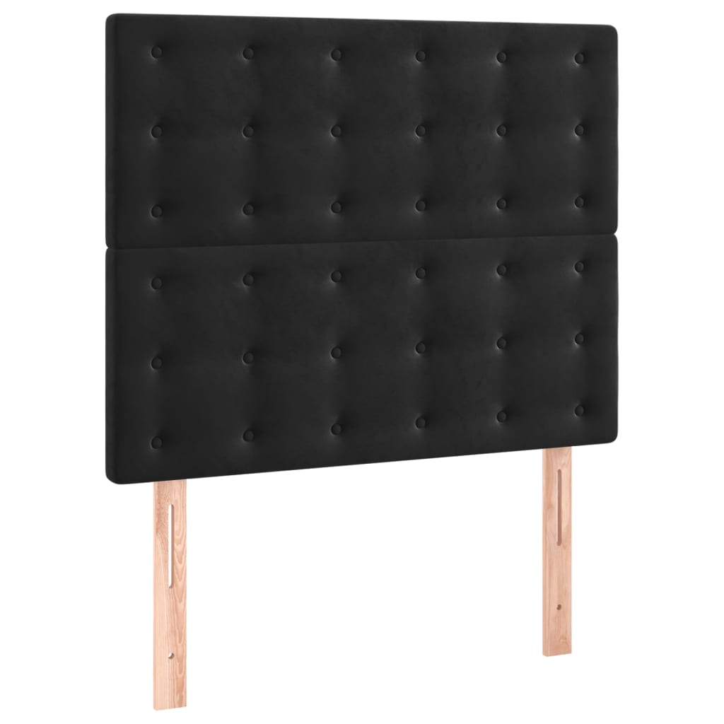 Uzglavlje crno 100x5x118/128 cm baršunasto