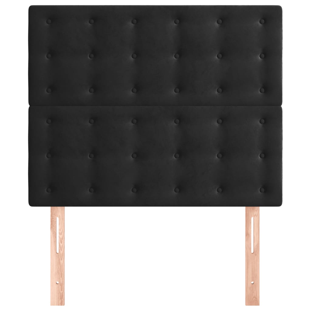 Uzglavlje crno 100x5x118/128 cm baršunasto