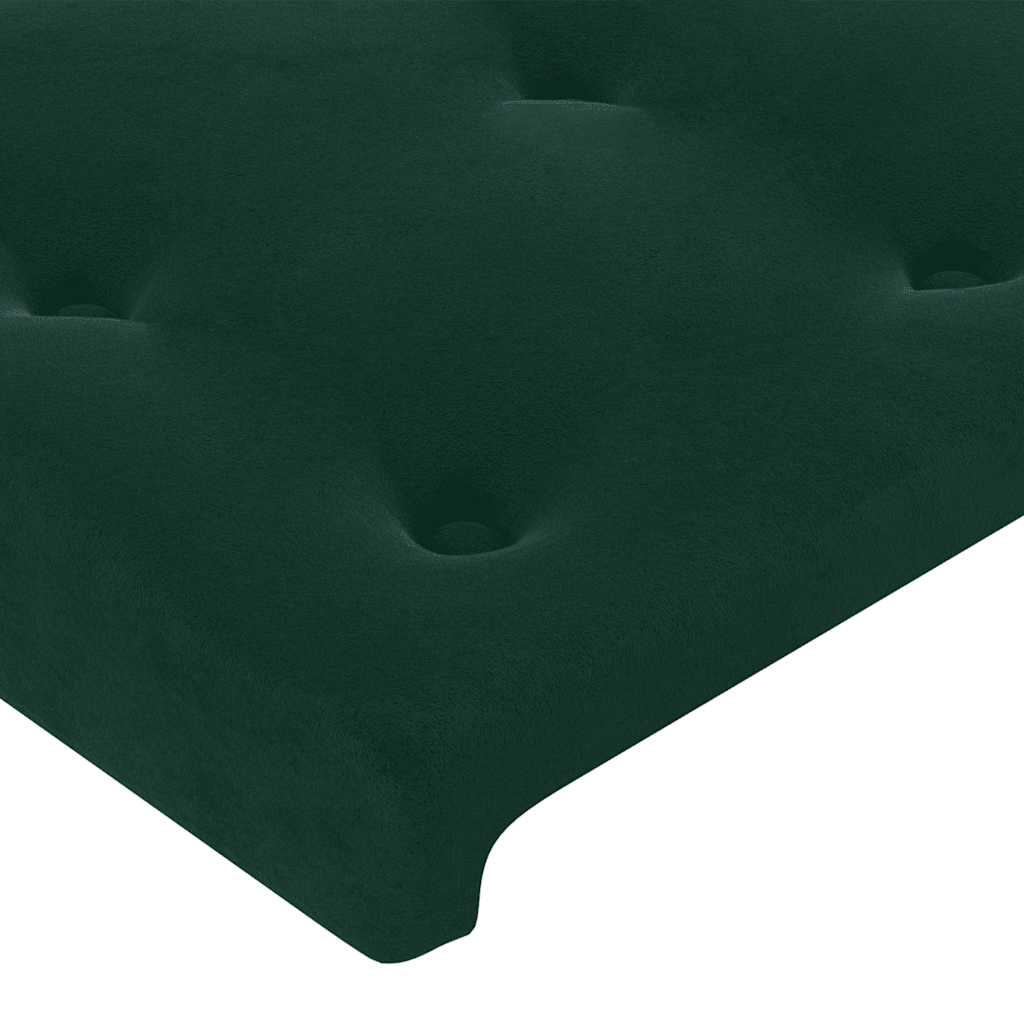 Uzglavlje tamnozeleno 100x5x118/128 cm baršunasto