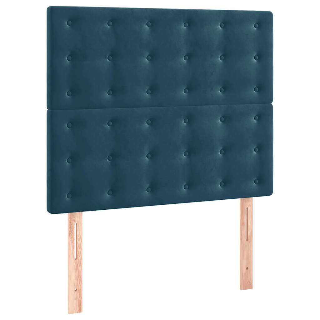 Uzglavlje tamnoplavo 100x5x118/128 cm baršunasto