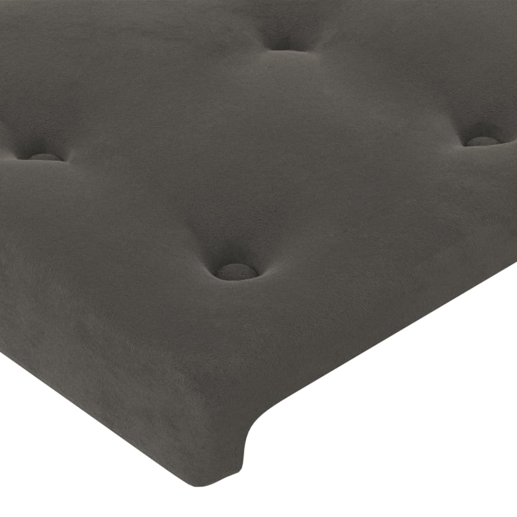 Uzglavlje tamno sivo 144x5x118/128 cm baršunasto