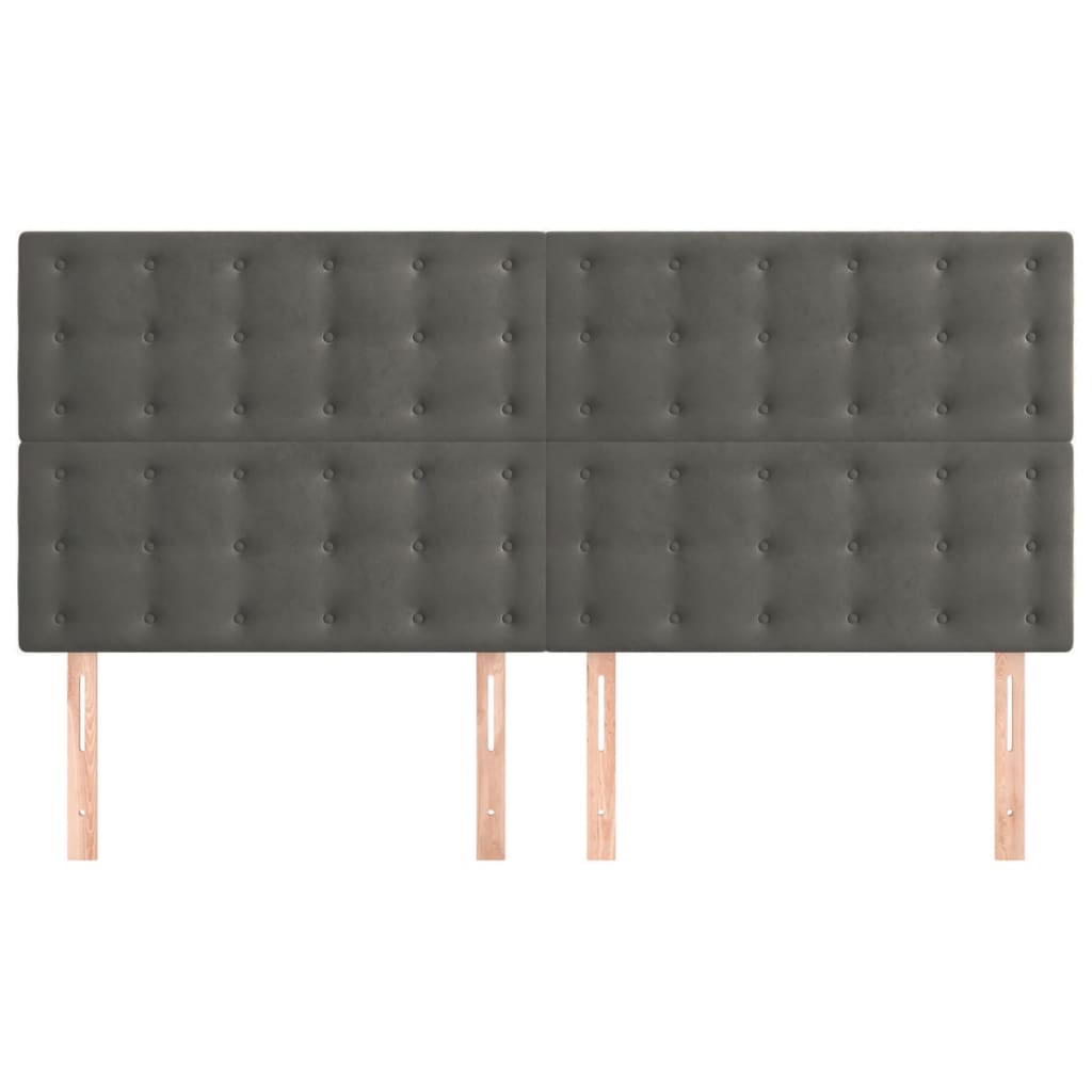 Uzglavlje tamno sivo 160x5x118/128 cm baršunasto
