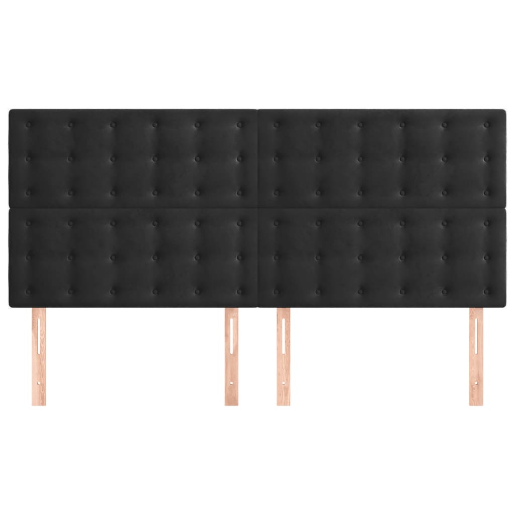 Uzglavlje crno 160x5x118/128 cm baršunasto