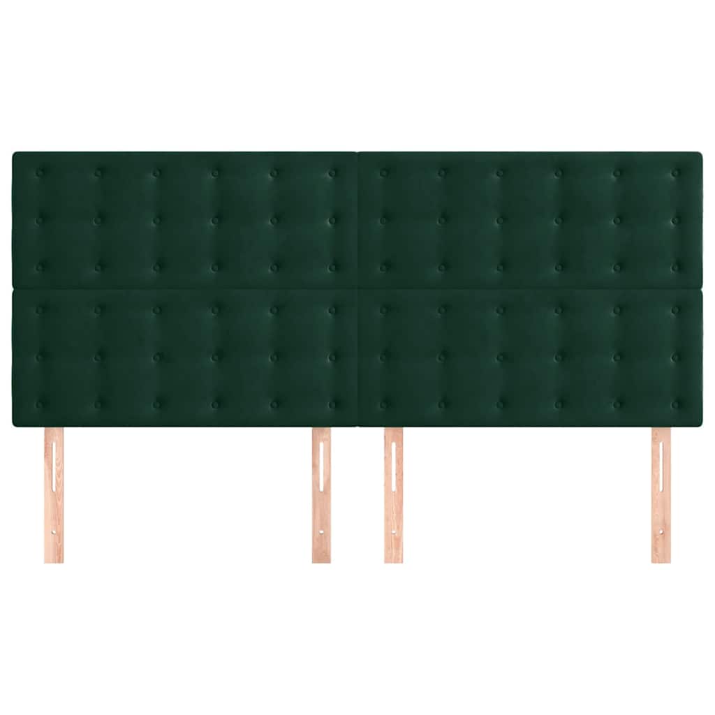 Uzglavlje tamnozeleno 160x5x118/128 cm baršunasto