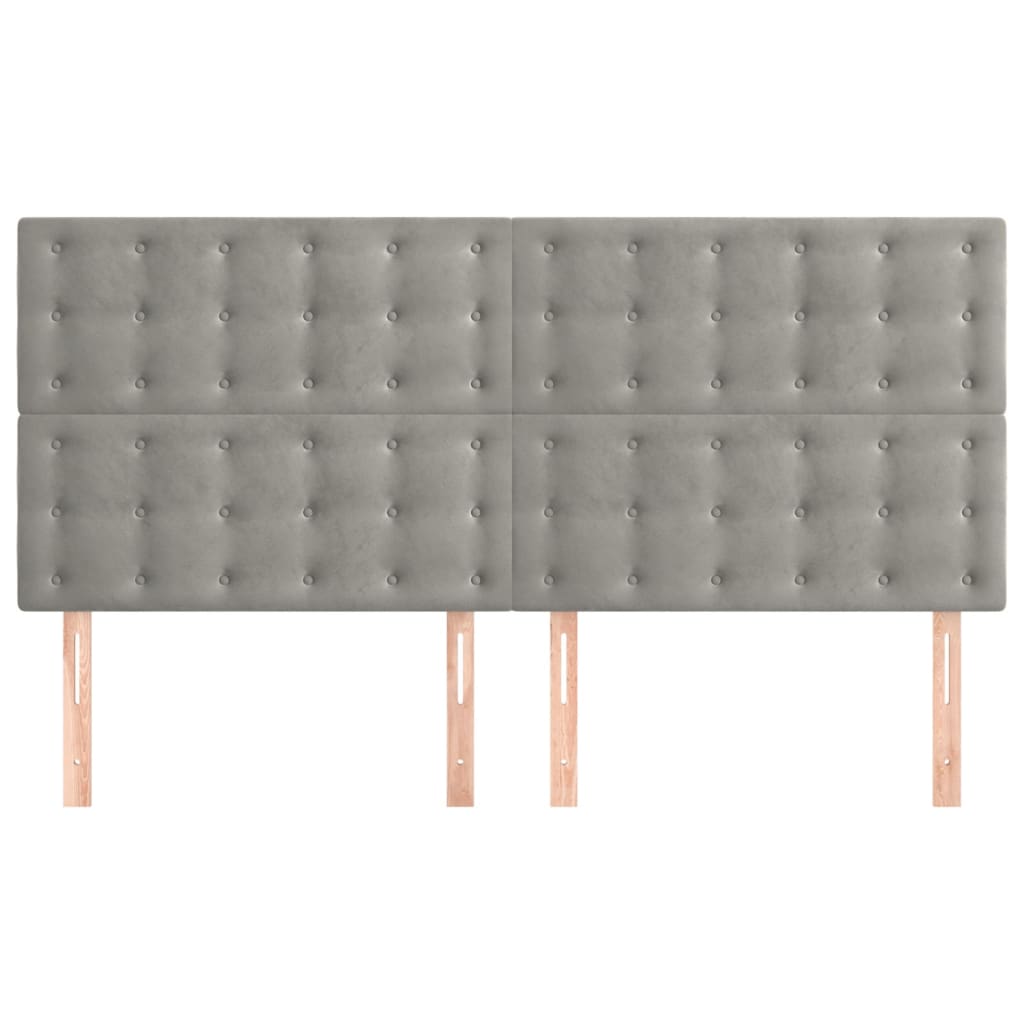 Uzglavlje svijetlosivo 180x5x118/128 cm baršunasto