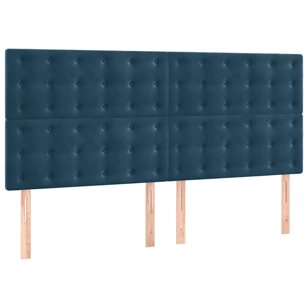 Uzglavlje tamnoplavo 180x5x118/128 cm baršunasto