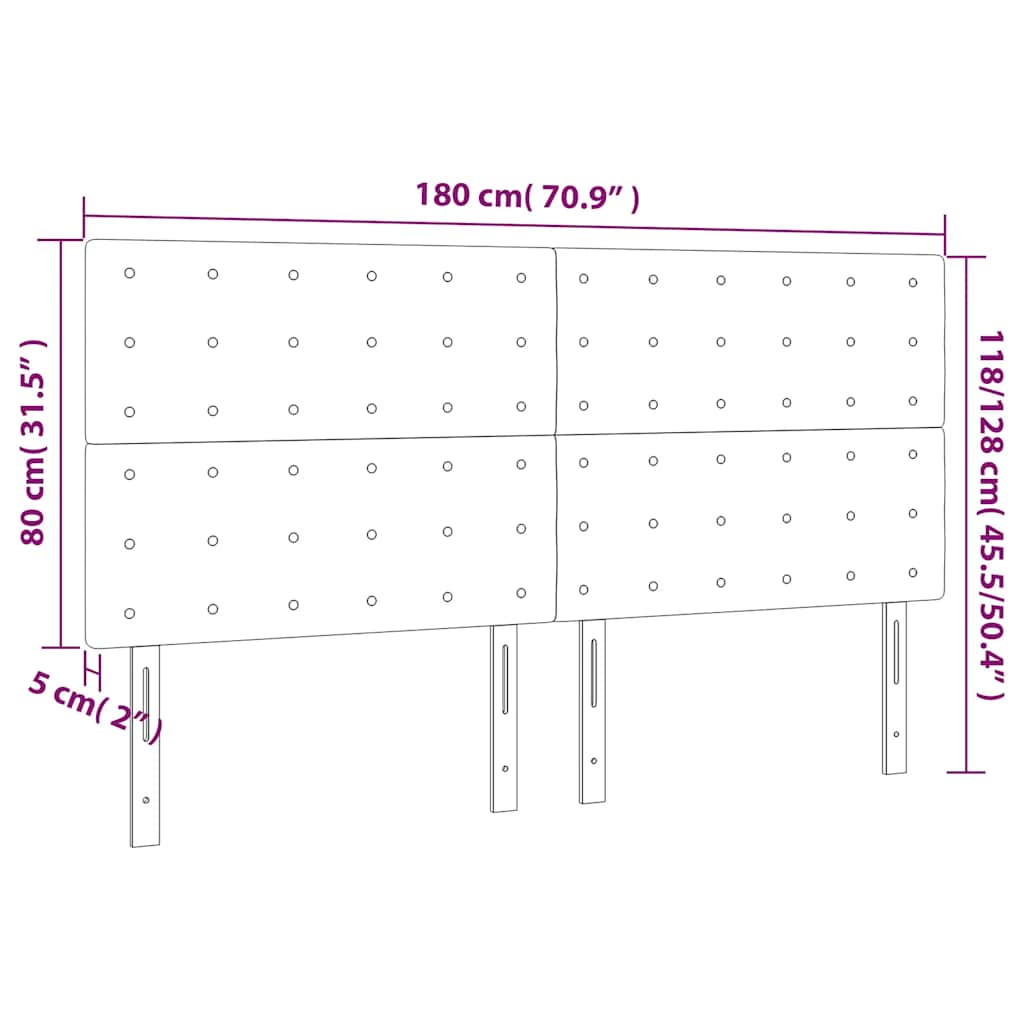 Uzglavlje tamnoplavo 180x5x118/128 cm baršunasto