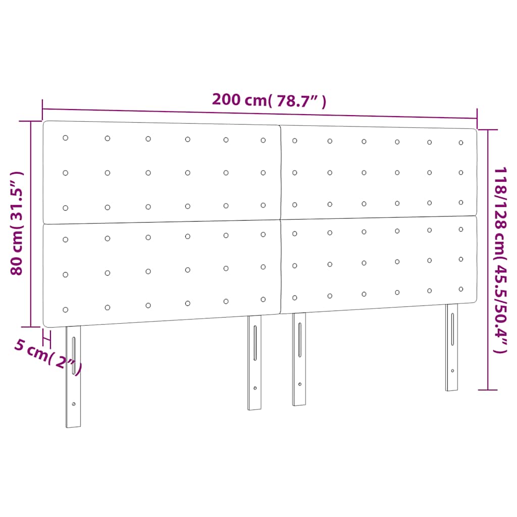 Uzglavlje tamnozeleno 200x5x118/128 cm baršunasto