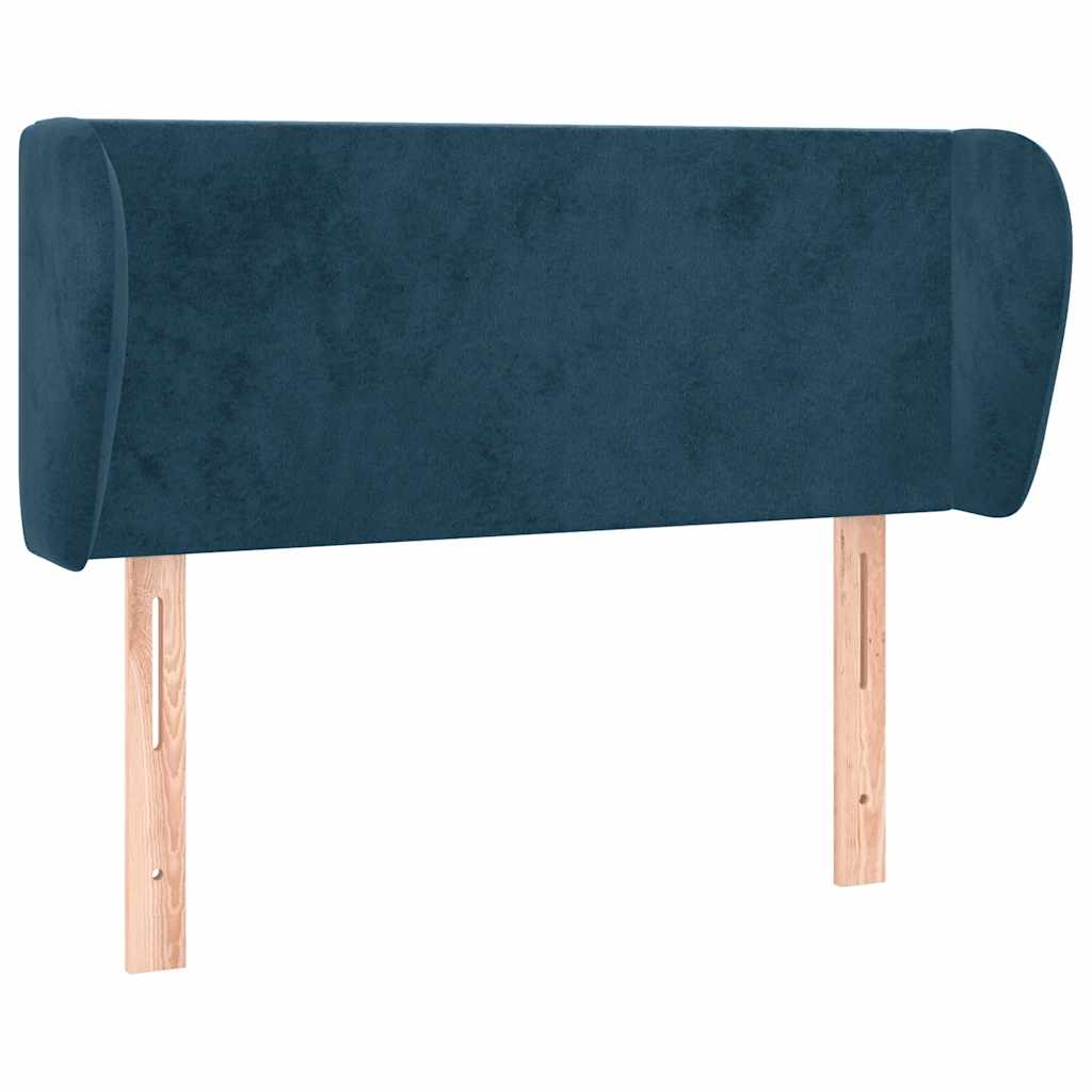 Uzglavlje s ušima tamnoplavo 83x23x78/88 cm baršunasto