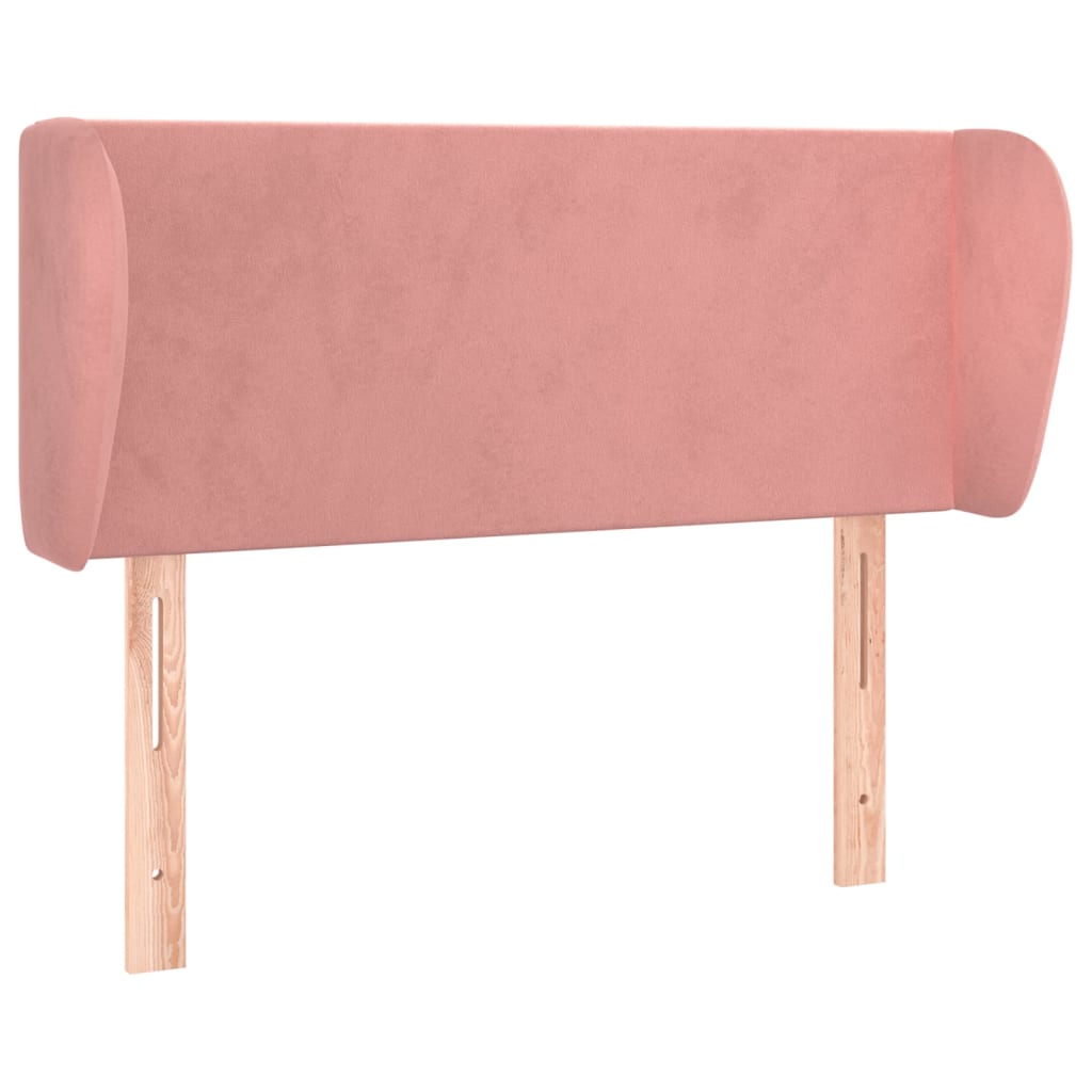 Uzglavlje s ušima ružičasto 83x23x78/88 cm baršunasto