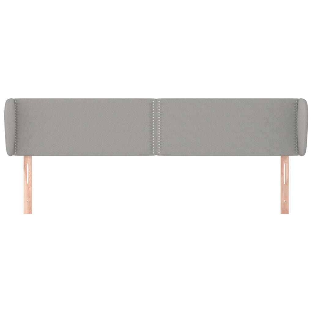 Uzglavlje s ušima svjetlosivo 203x23x78/88 cm od tkanine