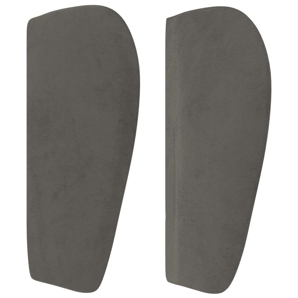 Uzglavlje s ušima tamnosivo 183x23x78/88 cm baršunasto
