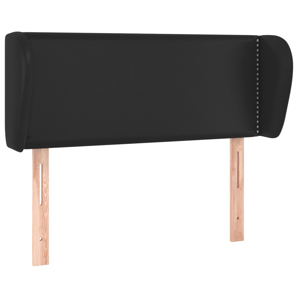 Uzglavlje s ušima crno 93x23x78/88 cm od umjetne kože