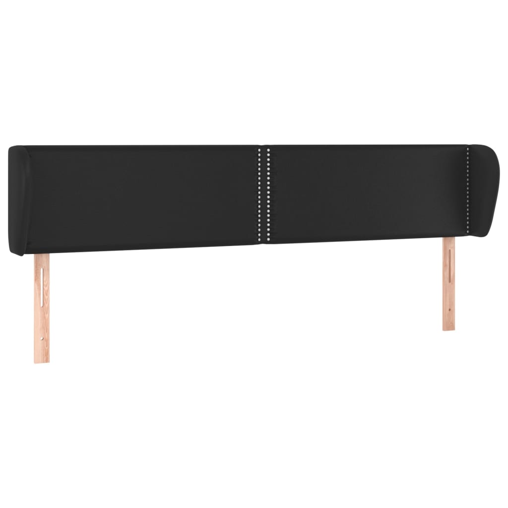 Uzglavlje s ušima crno 203x23x78/88 cm od umjetne kože