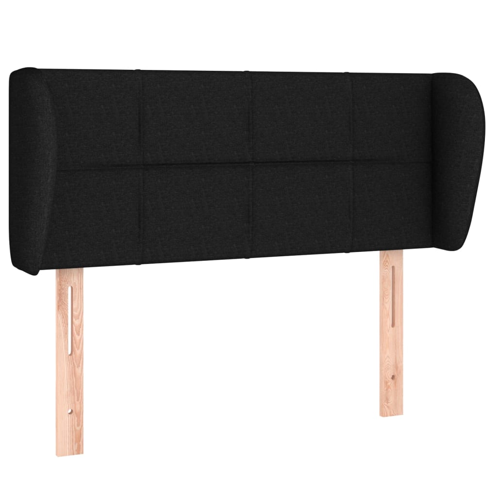Uzglavlje s ušima crno 83x23x78/88 cm od tkanine