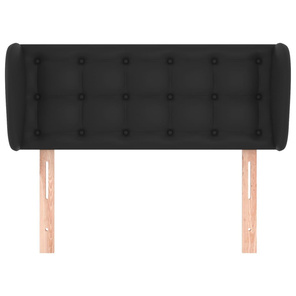 Uzglavlje s ušima crno 83x23x78/88 cm od umjetne kože