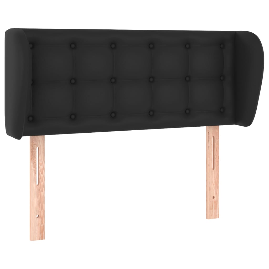 Uzglavlje s ušima crno 93x23x78/88 cm od umjetne kože