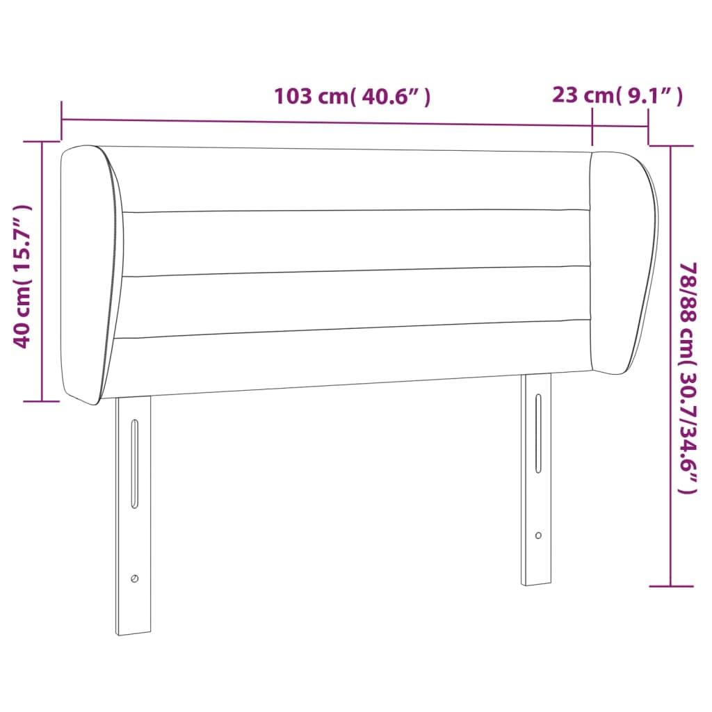 Uzglavlje s ušima krem 103x23x78/88 cm od tkanine