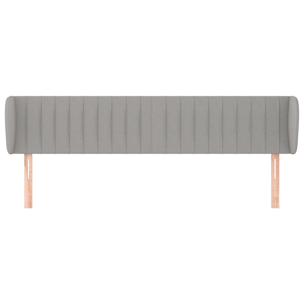 Uzglavlje s ušima svjetlosivo 203x23x78/88 cm od tkanine