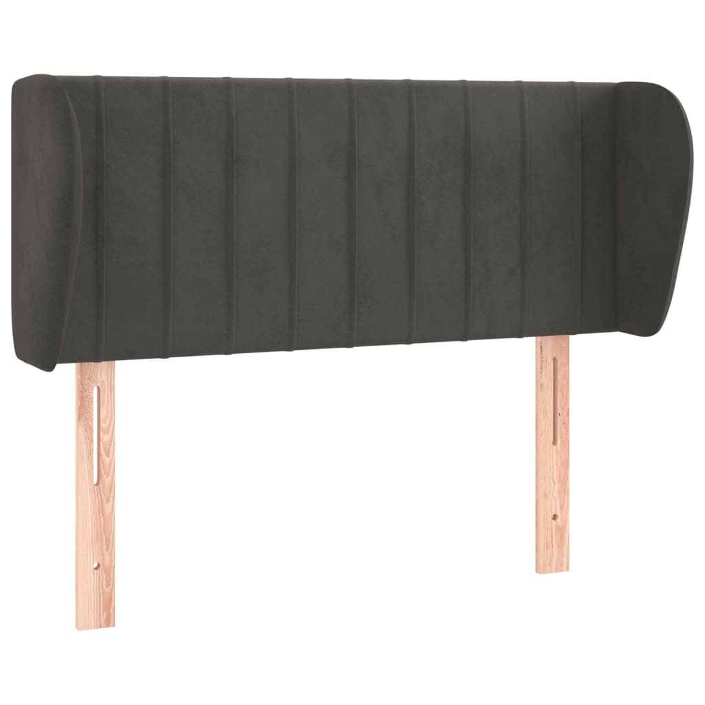 Uzglavlje s ušima tamnosivo 83x23x78/88 cm baršunasto