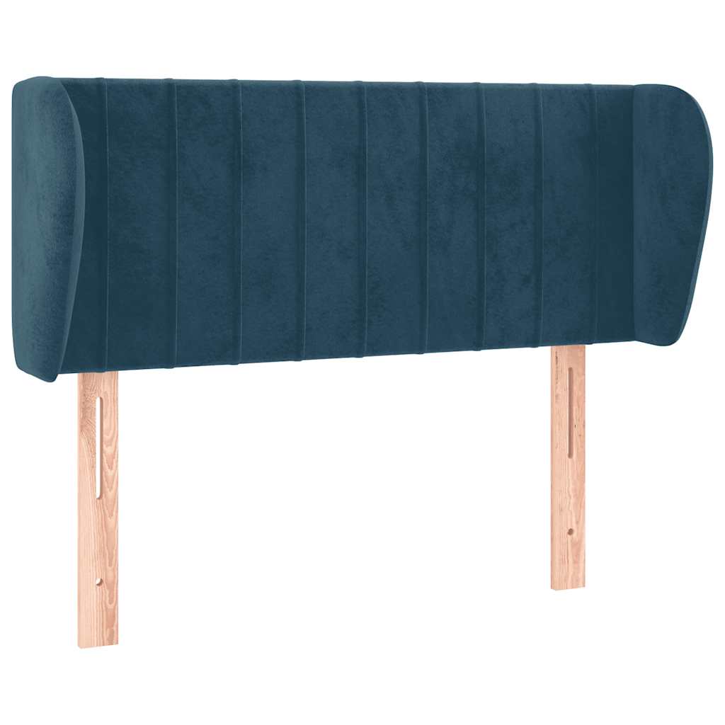 Uzglavlje s ušima tamnoplavo 83x23x78/88 cm baršunasto