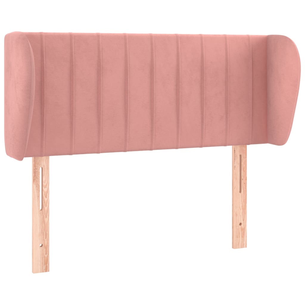 Uzglavlje s ušima ružičasto 83x23x78/88 cm baršunasto