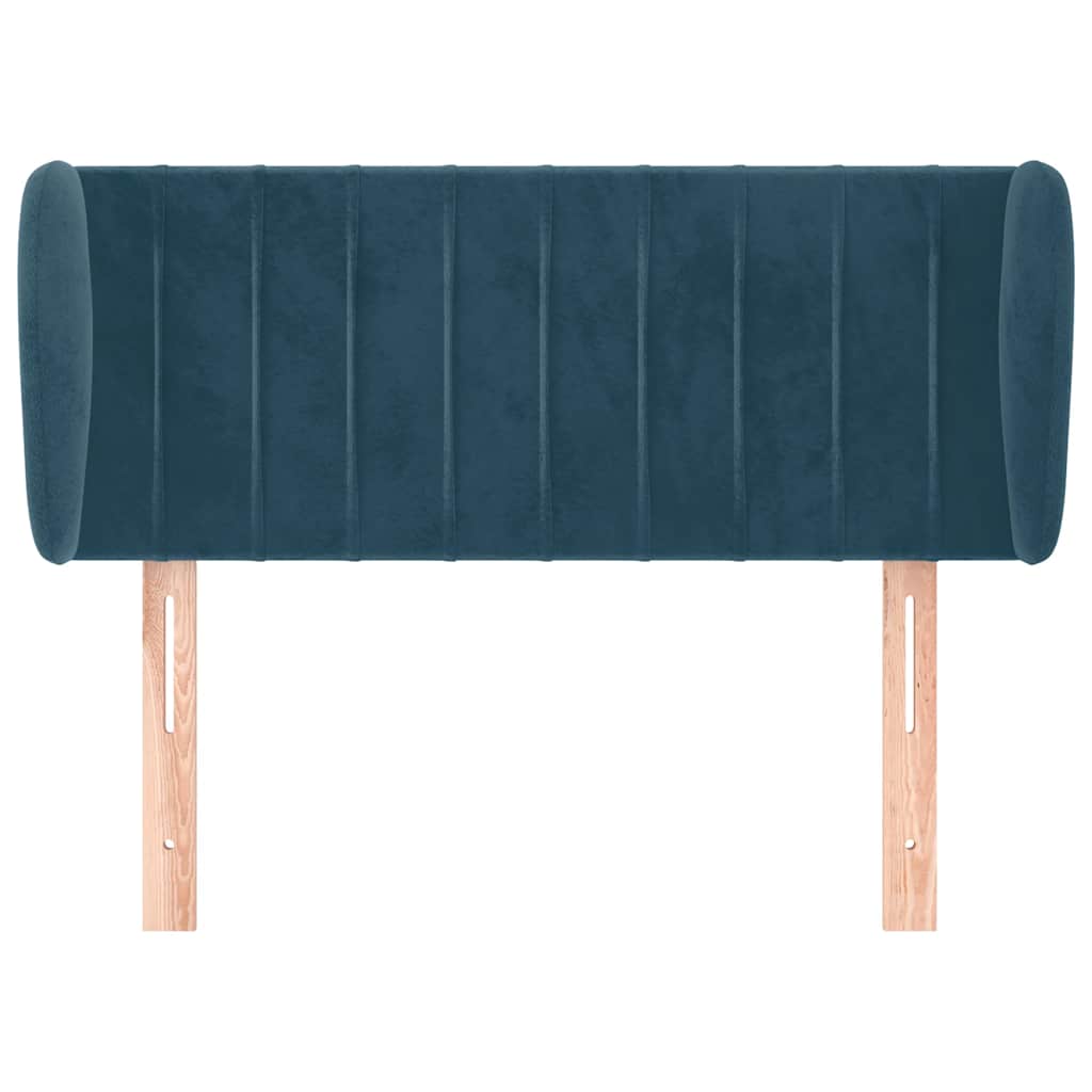 Uzglavlje s ušima tamnoplavo 93x23x78/88 cm baršunasto