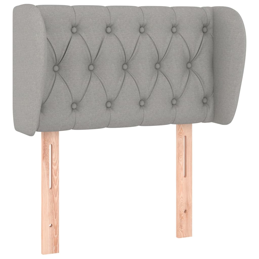 Uzglavlje s ušima svjetlosivo 83x23x78/88 cm od tkanine